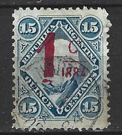 ARGENTINE. N°45a Oblitéré De 1884. Timbre Surchargé. - Used Stamps