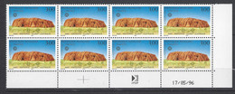 CD 114 FRANCE 1996 TIMBRE SERVICE UNESCO PARC NATIONAL ULURU AUSTRALIE BLOC 8 TIMBRES ITVF COIN DATE 114 : 17 / 5 / 96 - Servizio