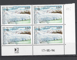 CD 115 FRANCE 1996 TIMBRE SERVICE UNESCO PARC NATIONAL LOS GLACIARES ARGENTINE  COIN DATE 115 : 17 / 5 / 96 - Officials