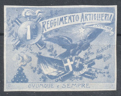 Military Army Gun Cannon EAGLE ITALY 1º Reggimento Artiglieria WW1 World War - Label Cinderella Vignette - Oorlogspropaganda