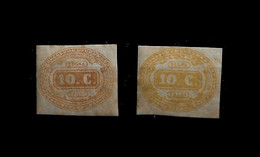 ITALY STAMP - POSTAGE DUE 1863 Figure Of Value PAIR DIF. TONES RARE (BA5#340) - Taxe