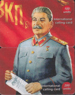 USSR GENERAL SECRETARY JOSEF STALIN PUZZLE OF 2 PHONE CARDS - Personnages