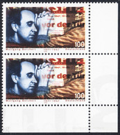 !a! GERMANY 1996 Mi. 1858 MNH Vert.PAIR From Lower Right Corner -Wolfgang Borchert - Unused Stamps