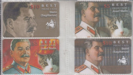 USSR GENERAL SECRETARY JOSEF STALIN ZODIAC HOROSCOPE SAGITTARIUS 4 PHONE CARDS - Personnages