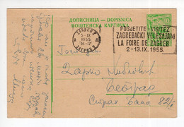 1955. YUGOSLAVIA,CROATIA,ZAGREB,FLAM:ZAGREB FAIR,STATIONERY CARD,USED - Interi Postali