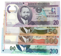 SET Mozambique 20, 50, 100 & 200 Meticais 2011-2017 UNC - Mozambico