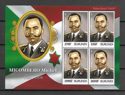 Burundi 2012 Presidents - Micombero Michel MS MNH - Unused Stamps