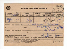 1987. YUGOSLAVIA,BOSNIA,TELEGRAPH - TELEPHONE BANJA LUKA,TELEPHONE CALL APPOINTMENT - Otros & Sin Clasificación