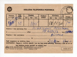 1987. YUGOSLAVIA,BOSNIA,TELEGRAPH - TELEPHONE BANJA LUKA,TELEPHONE CALL APPOINTMENT - Other & Unclassified