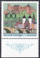 !a! GERMANY 1996 Mi. 1868 MNH SINGLE W/ Bottom Margin -Heidelberg - Unused Stamps