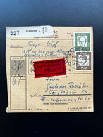 GERMANY 1963 EXPRESS PARCEL CARD CRAILSHEIM TO LEIPZIG 24-12-1963 DUITSLAND DEUTSCHLAND EXPRES - Covers & Documents