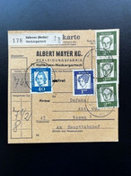 GERMANY 1961 PARCEL CARD HEILBRONN TO ESSEN 26-09-1961 DUITSLAND DEUTSCHLAND - Briefe U. Dokumente
