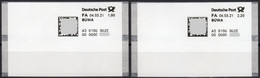 Deutschland Bund Test Poststation Nr. 002E ATM Tastensatz Zudruck BÜWA Xx Automatenmarken Selbstklebend Matrixcode - Automatenmarken