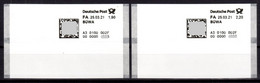 Deutschland Bund Test Poststation Nr. 002F ATM Tastensatz Zudruck BÜWA Xx Automatenmarken Selbstklebend Matrixcode - Automatenmarken
