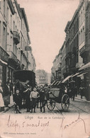 LIEGE - Rue De La Cathedrale - Tres Animé - Charette Et Vendeur Ambulant - Carte Postale Ancienne - Liège