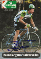 CARTE CYCLISME JOSE RECIO SIGNEE TEAM KELME 1982 - Cycling