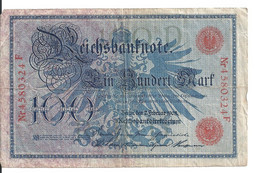 ALLEMAGNE 100 MARK 1908 VF P 33 - 100 Mark