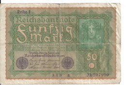 ALLEMAGNE 50 MARK 1919 VF P 62 - 50 Mark