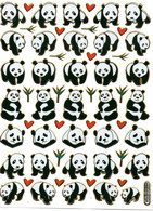 Panda Bär Tiere Aufkleber Metallic Look / Bear Sticker 13x10 Cm ST387 - Scrapbooking