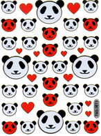 Panda Bär Tiere Aufkleber Metallic Look / Bear Animal Sticker 13x10 Cm ST002 - Scrapbooking