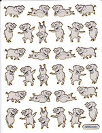 Schweinchen Schweine Ferkel Tiere Aufkleber Metallic Look / Pig Animal Sticker 13x10 Cm ST486 - Scrapbooking