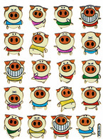 Schweinchen Schweine Ferkel Tiere Aufkleber Metallic Look / Pig Animal Sticker 13x10 Cm ST306 - Scrapbooking