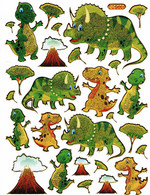 Dino Dinosaurier T-REX Tiere Aufkleber Metallic Look / Dinosaur Animal Sticker 13x10 Cm ST457 - Scrapbooking