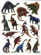 Dino Dinosaurier T-REX Tiere Aufkleber Metallic Look / Dinosaur Animal Sticker 13x10 Cm ST344 - Scrapbooking