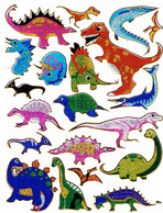 Dino Dinosaurier T-REX Tiere Aufkleber Metallic Look / Dinosaur Animal Sticker 13x10 Cm ST138 - Scrapbooking