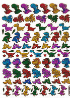 Dino Dinosaurier T-REX Tiere Aufkleber Metallic Look / Dinosaur Animal Sticker 13x10 Cm ST062 - Scrapbooking