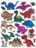 Dino Dinosaurier T-REX Tiere Aufkleber Metallic Look / Dinosaur Animal Sticker 13x10 Cm ST557 - Scrapbooking