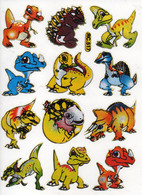 Dino Dinosaurier T-REX Tiere Aufkleber Metallic Look / Dinosaur Animal Sticker 13x10 Cm ST560 - Scrapbooking