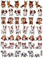 Hund Welpen Tiere Aufkleber Metallic Look / Dog Puppy Animal Sticker 13x10 Cm ST341 - Scrapbooking