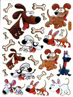 Hund Welpen Tiere Aufkleber Metallic Look / Dog Puppy Animal Sticker 13x10 Cm ST443 - Scrapbooking