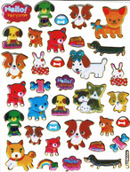 Hund Welpen Tiere Aufkleber Metallic Look / Dog Puppy Animal Sticker 13x10 Cm ST516 - Scrapbooking