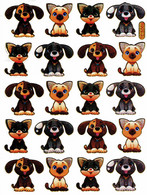 Hund Welpen Tiere Aufkleber Metallic Look / Dog Puppy Animal Sticker 13x10 Cm ST298 - Scrapbooking