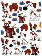 Hund Welpen Tiere Aufkleber Metallic Look / Dog Puppy Animal Sticker 13x10 Cm ST300 - Scrapbooking