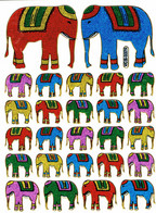 Elefant Tiere Aufkleber Metallic Look /  Elephant Animal Sticker 13x10 Cm ST098 - Scrapbooking