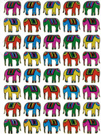 Elefant Tiere Aufkleber Metallic Look /  Elephant Animal Sticker 13x10 Cm ST466 - Scrapbooking