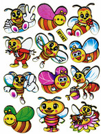 Biene Wespe Hummel Tiere Aufkleber Metallic Look /  Wasp Bee Animal Sticker 13x10 Cm ST404 - Scrapbooking