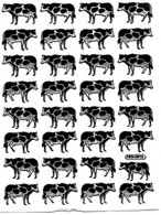 Kuh Rind Tiere Aufkleber Metallic Look /  Cow Animal Sticker 13x10 Cm ST540 - Scrapbooking
