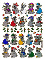 Koala Bär Tiere Aufkleber Metallic Look /  Bear Animal Sticker 13x10 Cm ST132 - Scrapbooking