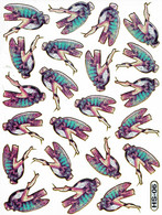 Heuschrecke Tiere Aufkleber Metallic Look / Grasshopper Animal Sticker 13x10 Cm ST007 - Scrapbooking