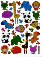 Safari Zoo Tiere Aufkleber Metallic Look / Africa Animal Sticker 13x10 Cm ST515 - Scrapbooking