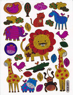 Safari Zoo Tiere Aufkleber Metallic Look / Africa Animal Sticker 13x10 Cm ST383 - Scrapbooking