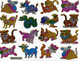 Safari Zoo Tiere Aufkleber Metallic Look / Africa Animal Sticker 13x10 Cm ST394 - Scrapbooking