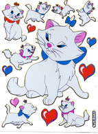 Katze Kitten Tiere Aufkleber Metallic Look / Cat Kitty Animal Sticker 13x10 Cm ST355 - Scrapbooking