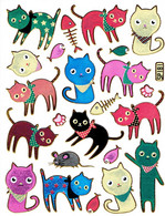 Katze Kitten Tiere Aufkleber Metallic Look / Cat Kitty Animal Sticker 13x10 Cm ST494 - Scrapbooking