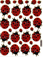 Marienkäfer Tiere Aufkleber Metallic Look / Lady Bug Animal Sticker 13x10 Cm ST364 - Scrapbooking