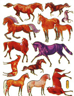 Pferd Pony Tiere Aufkleber Metallic Look / Horse Animal Sticker 13x10 Cm ST226 - Scrapbooking